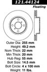 Centric 121.44124 Disc Brake Rotor - Front - view 6
