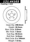 Centric 121.44165 Disc Brake Rotor - Rear - view 7