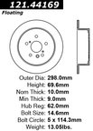 Centric 121.44169 Disc Brake Rotor - Rear - view 6