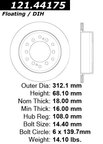 Centric 121.44175 Disc Brake Rotor - Rear - view 7