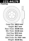 Centric 121.44176 Disc Brake Rotor - Front Left - view 7
