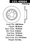 Centric 121.45064 Disc Brake Rotor - Rear - view 7