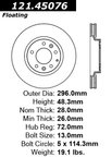 Centric 121.45076 Disc Brake Rotor - Front - view 7