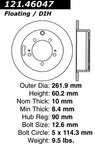 Centric 121.46047 Disc Brake Rotor - Rear - view 7