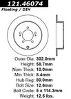 Centric 121.46074 Disc Brake Rotor - Rear - view 7
