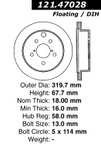 Centric 121.47028 Disc Brake Rotor - Rear - view 7
