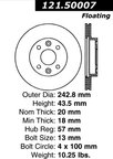 Centric 121.50007 Disc Brake Rotor - Front - view 7