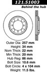 Centric 121.51003 Disc Brake Rotor - Front - view 7