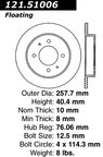Centric 121.51006 Disc Brake Rotor - Rear - view 7