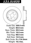 Centric 121.51035 Disc Brake Rotor - Rear - view 6