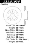 Centric 121.51036 Disc Brake Rotor - Front - view 7