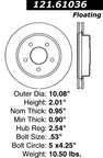 Centric 121.61036 Disc Brake Rotor - Rear - view 7