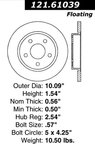 Centric 121.61039 Disc Brake Rotor - Rear - view 7