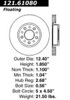 Centric 121.61080 Disc Brake Rotor - Front - view 7