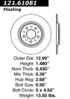Centric 121.61081 Disc Brake Rotor - Rear - view 7