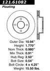 Centric 121.61082 Disc Brake Rotor - Front - view 7