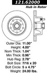 Centric 121.62000 Disc Brake Rotor - Front - view 7