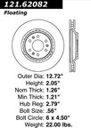 Centric 121.62082 Disc Brake Rotor - Front - view 7