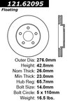 Centric 121.62095 Disc Brake Rotor - Front - view 7