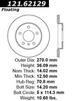 Centric 121.62129 Disc Brake Rotor - Rear - view 6