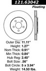 Centric 121.63042 Disc Brake Rotor - Front - view 7
