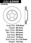 Centric 121.63068 Disc Brake Rotor - Front - view 7