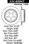 Centric 121.65047 Disc Brake Rotor - Rear - view 7