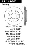 Centric 121.65062 Disc Brake Rotor - Front - view 6