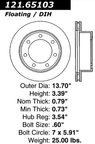 Centric 121.65103 Disc Brake Rotor - Rear - view 6