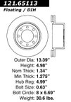 Centric 121.65113 Disc Brake Rotor - Rear - view 7