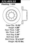 Centric 121.65115 Disc Brake Rotor - Rear - view 5