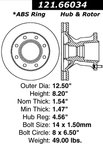 Centric 121.66034 Disc Brake Rotor - Front - view 7