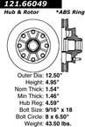 Centric 121.66049 Disc Brake Rotor - Front - view 7