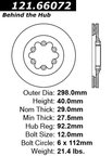 Centric 121.66072 Disc Brake Rotor - Front - view 7