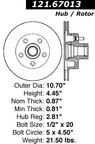 Centric 121.67013 Disc Brake Rotor - Front - view 7