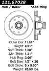 Centric 121.67028 Disc Brake Rotor - Front - view 7
