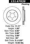 Centric 121.67039 Disc Brake Rotor - Front - view 7