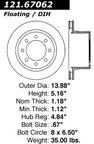 Centric 121.67062 Disc Brake Rotor - Rear - view 7