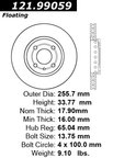 Centric 121.99059 Disc Brake Rotor - Front - view 6