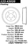Centric 123.42020 Brake Drum - Rear - view 1