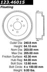Centric 123.46015 Brake Drum - Rear - view 3