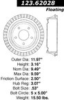Centric 123.62028 Brake Drum - Rear - view 7