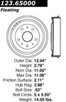 Centric 123.65000 Brake Drum - Rear - view 7