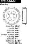Centric 123.66044 Brake Drum - Rear - view 7