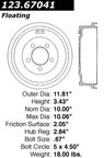 Centric 123.67041 Brake Drum - Rear - view 7