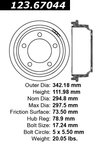 Centric 123.67044 Brake Drum - Rear - view 7