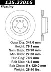 Centric 125.22016 Disc Brake Rotor - Front - view 6