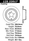 Centric 125.22017 Disc Brake Rotor - Rear - view 6