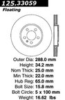 Centric 125.33059 Disc Brake Rotor - Front - view 6