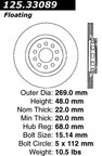 Centric 125.33089 Disc Brake Rotor - Rear - view 6